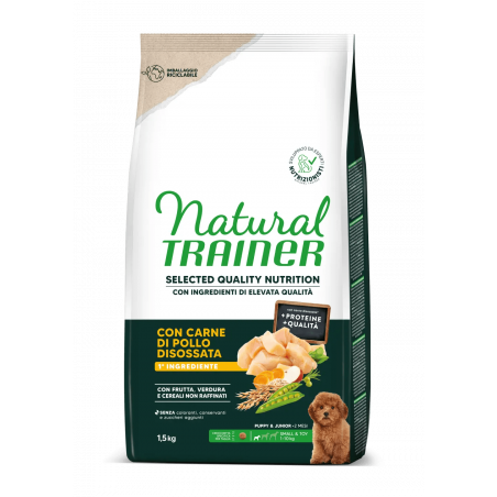 NATURAL TRAINER PUPPY & YUNIOR MINI CON POLLO DISSOSSATO 1,5 KG