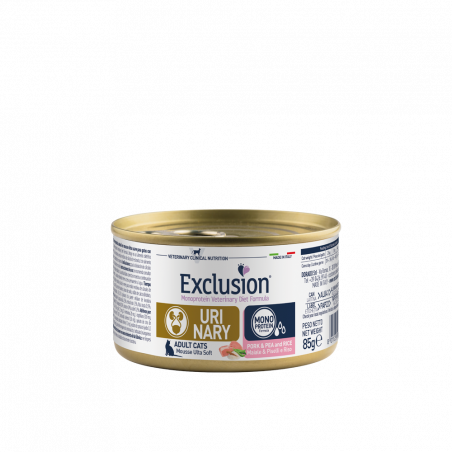 EXCLUSION URINARY CAT PORK, PEA AND RICE 85G