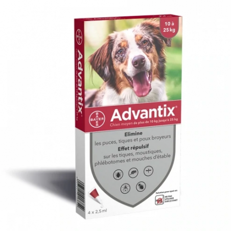 ADVANTIX DA 10 A 25 KG. 4 pipette