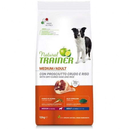 Trainer Natural Adult Medium con Prosciutto Crudo e Riso - 12Kg