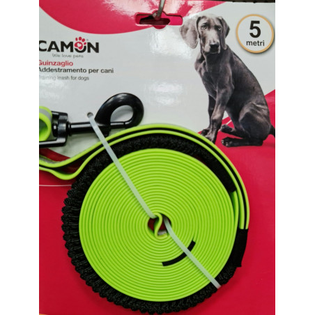 GUINZAGLIO LUNGHINA IN PVC CON BANDA RIFLETTENTE  5 MT