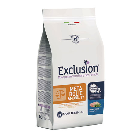 EXCLUSION METABOLIC & MOBILITI SMALL BREED MAIALE E FIBRE 2 KG