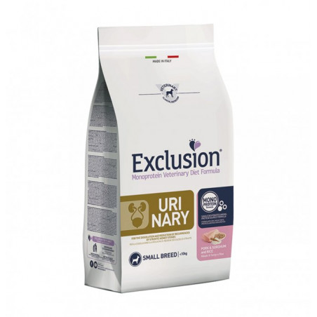 EXCLUSION CANE DIET ADULT SMALL BREED URINARY MAIALE SORGO E RISO DA 2 KG