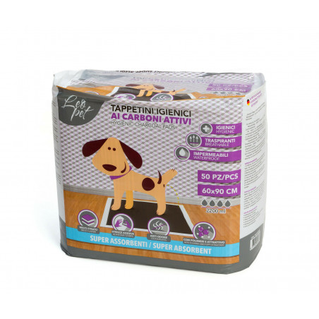LEOPET TAPPETTINI CARBONI ATTIVI 50PZ 60X90