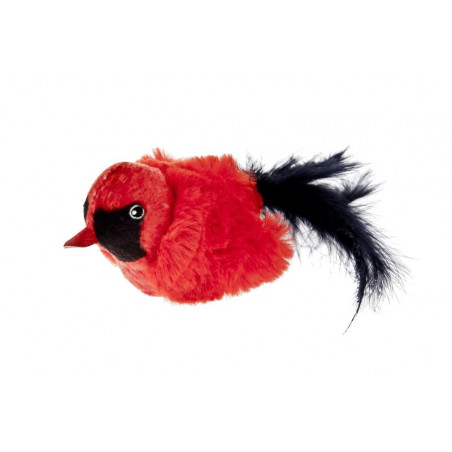 UCCELLINO CIP-CIP ROSSO C/PIUME 8CM