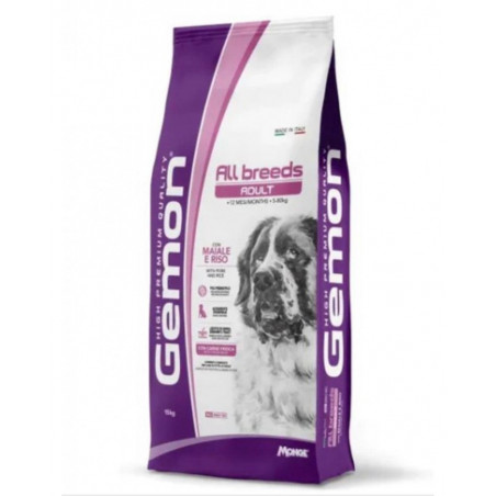 GEMON BY MONGE MEDIUM ADULT CON MAIALE E RISO FORMATO DA 15 KG