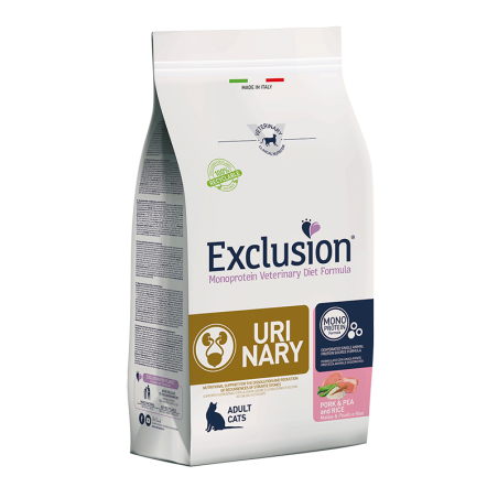 EXCLUSION URINARY Gatto Maiale, Piselli e Riso 1,5kg