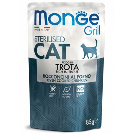 Monge Cat grill buste sterilised trota 85 gr