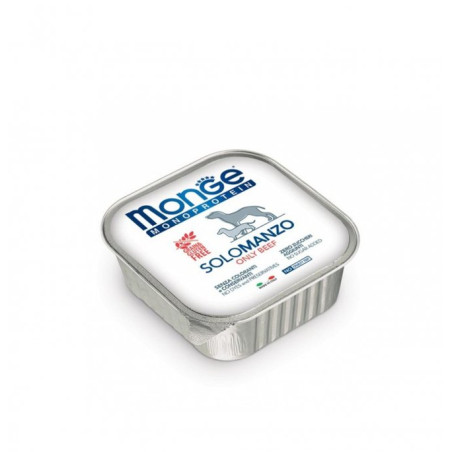 MONGE CANE MONOPROTEICO SOLO MANZO DA 150 GR IN VASCHETTA