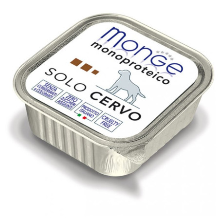 MONGE CANE MONOPROTEICO SOLO CERVO DA 150 GR IN VASCHETTA